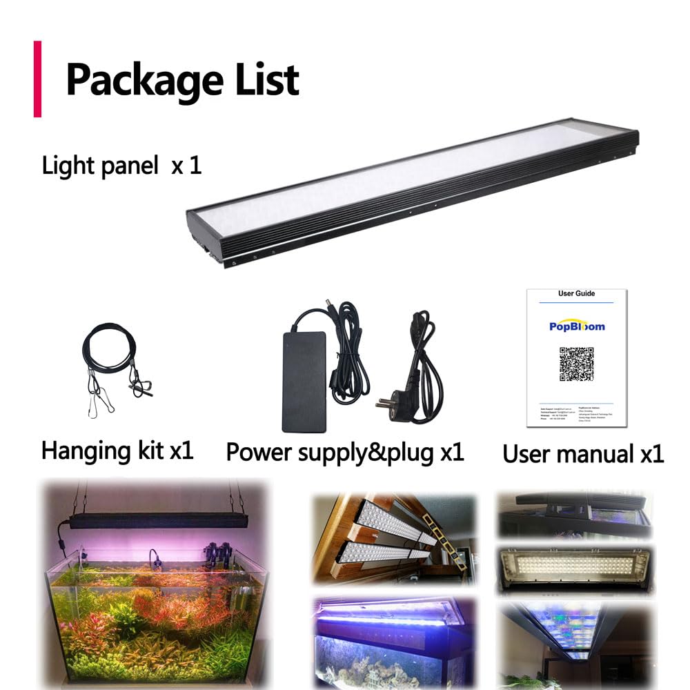 PopBloom H54 WiFi Vollspektrum Aquarium LED Beleuchtung Aquarium-RGB-LED Pflanzenaquariumleuchten für 55-70cm Süßwasser Aquarien Fischtank