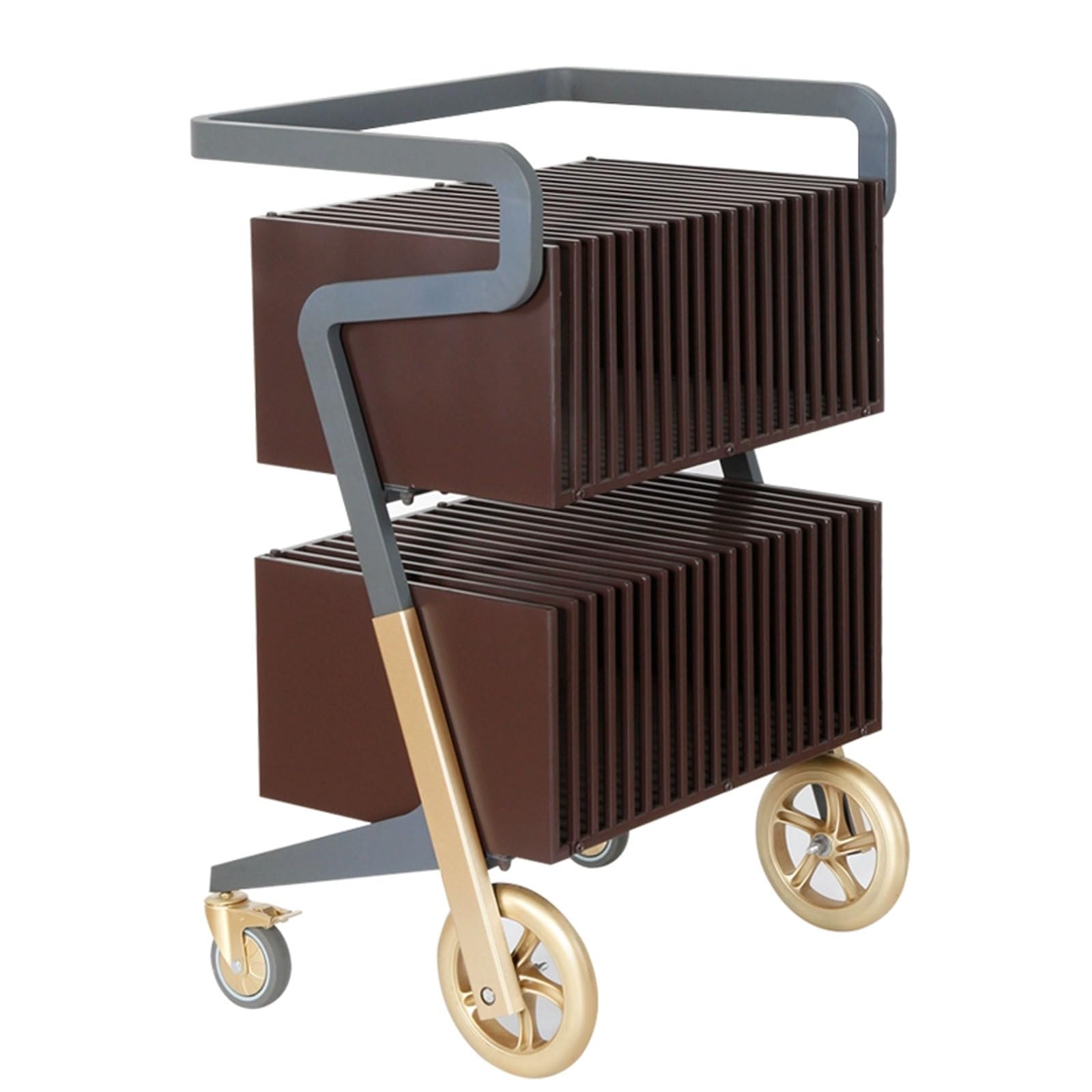 Carrello Bar su Ruote, Carrello in Metallo a 2 Ripiani per Cucina e Sala da Pranzo, Ideale per conservare Vino e Bevande, Perfetto per arredare la casa e intrattenere Gli Ospiti.
