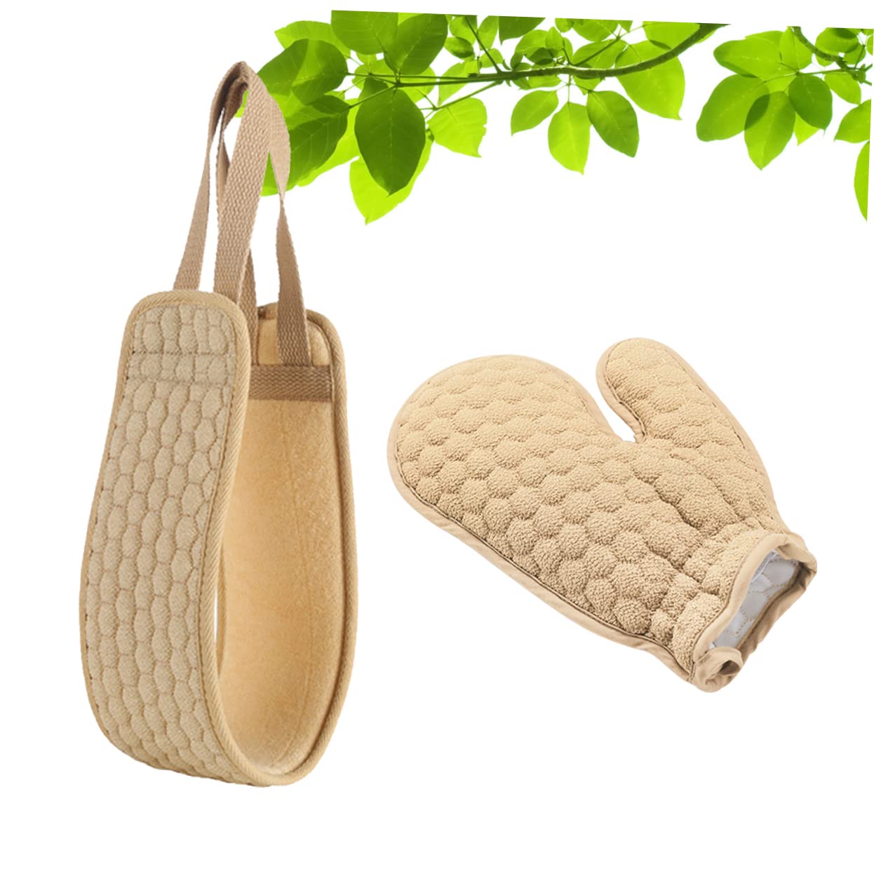 IWOWHERO 2Pcs Back Shower Towel Exfoliating Gloves Double Sided Rubbing Strip for Cleaning Durable Shower Mitts for Daily Use Comfortable Bath Supplies