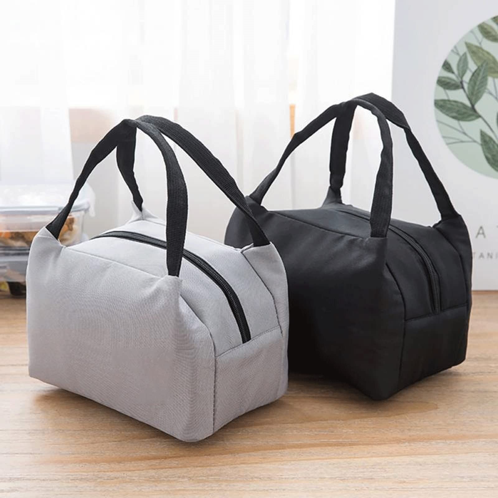 Picknickkorb, Isoliertasche für Lebensmittel, tragbare wasserdichte Lunchtasche mit Reißverschluss, Lunchbox, Aufbewahrungstasche aus Oxford-Stoff und Aluminiumfolie (Farbe: 02, Größe: 21 * 14 * 13)