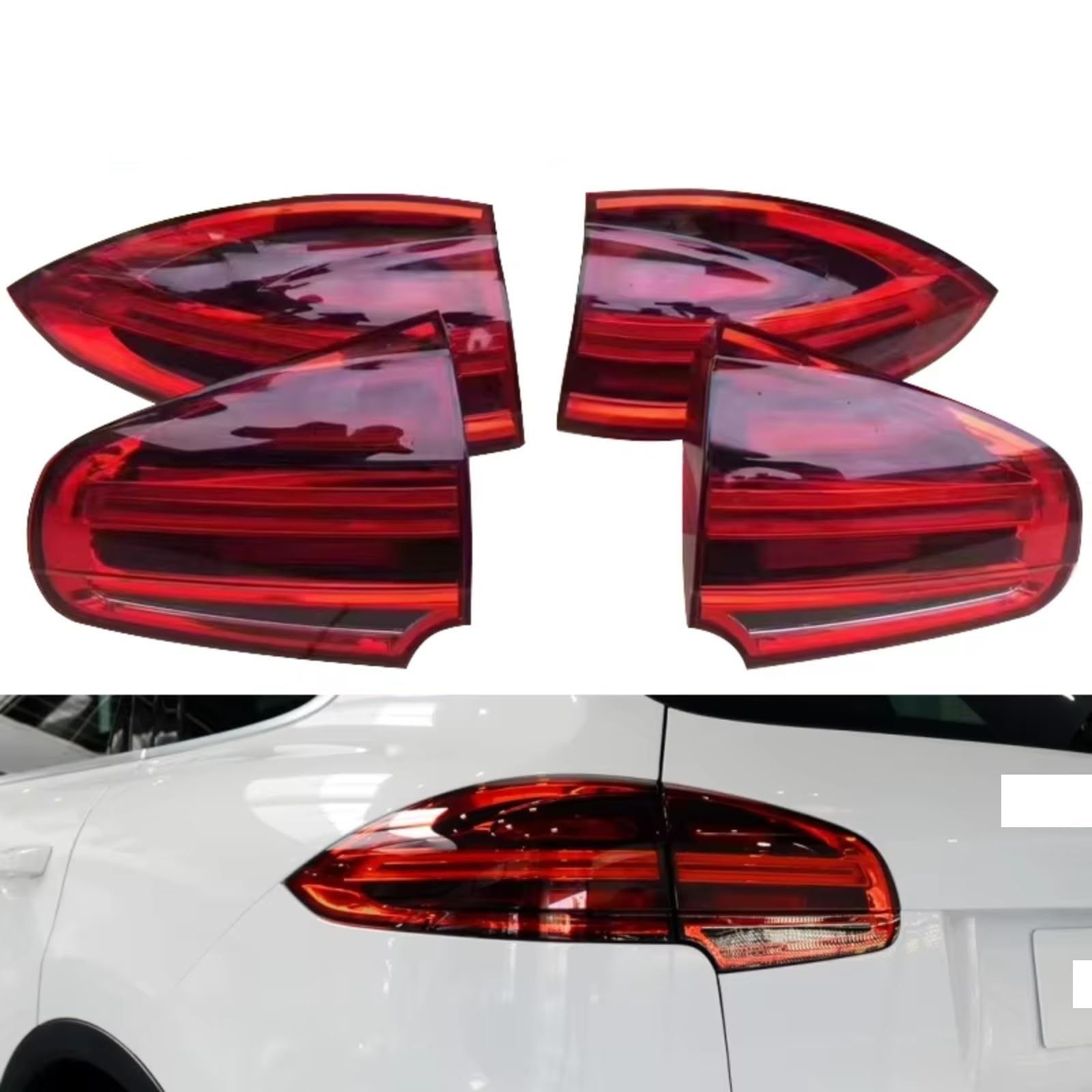 Compatible Con Porsche Para Cayenne 2015 2016 2017 7P5945308 7P5945208 Luz Trasera De Coche Freno Conducción Advertencia Lámpara De Señal De Giro luces advertencia traseras(Right Outside)
