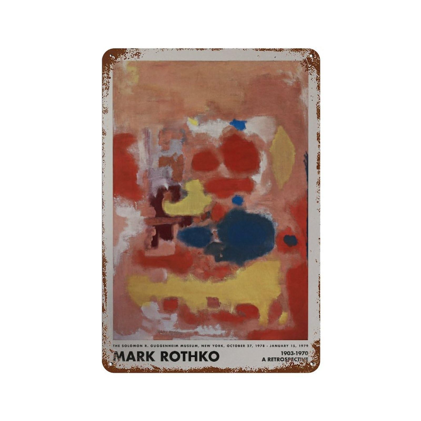 xiaoxiaoshen Rothko Exhibition Modern Gallery1 Wall Decor Art Metal Tin Poster Modern Home Decor Art Home Bar Shop Decorations Vintage Sign 30x20cm