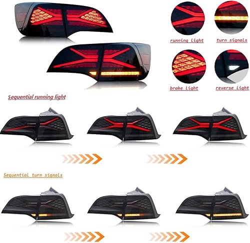 Miniatura 4 de Astra Depot Juego de 6 luces LED de freno traseras con lente ahumada, luces intermitentes de marcha atrás + luces indicadoras de parachoques trasero