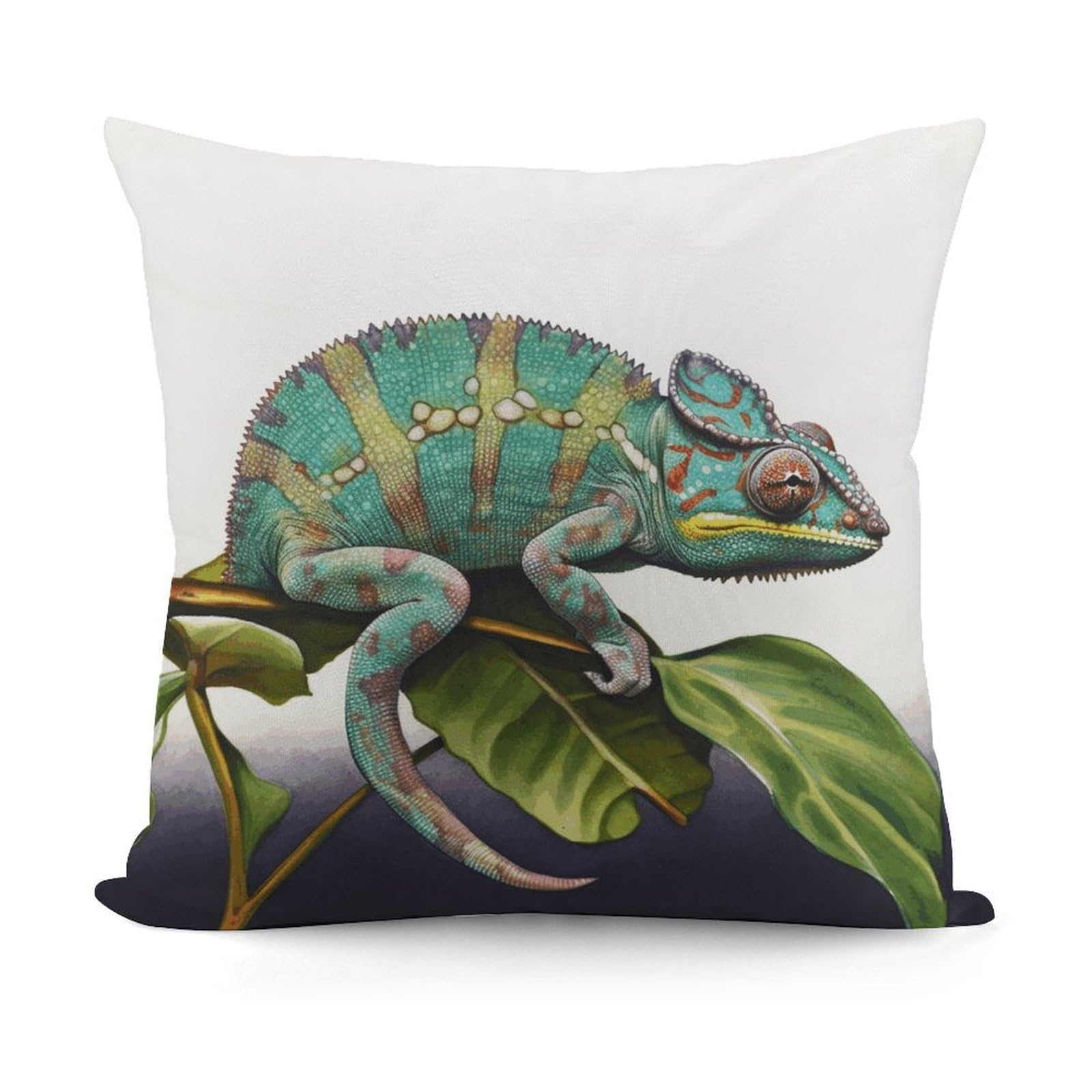 VstaDank Chameleon Pillow Covers Soft Plush Decorative Square Pillow Cover Modern Breathable Pillowcases Pillowcase with Invisible Zipper 18x18 Inches for Sofa Living Room