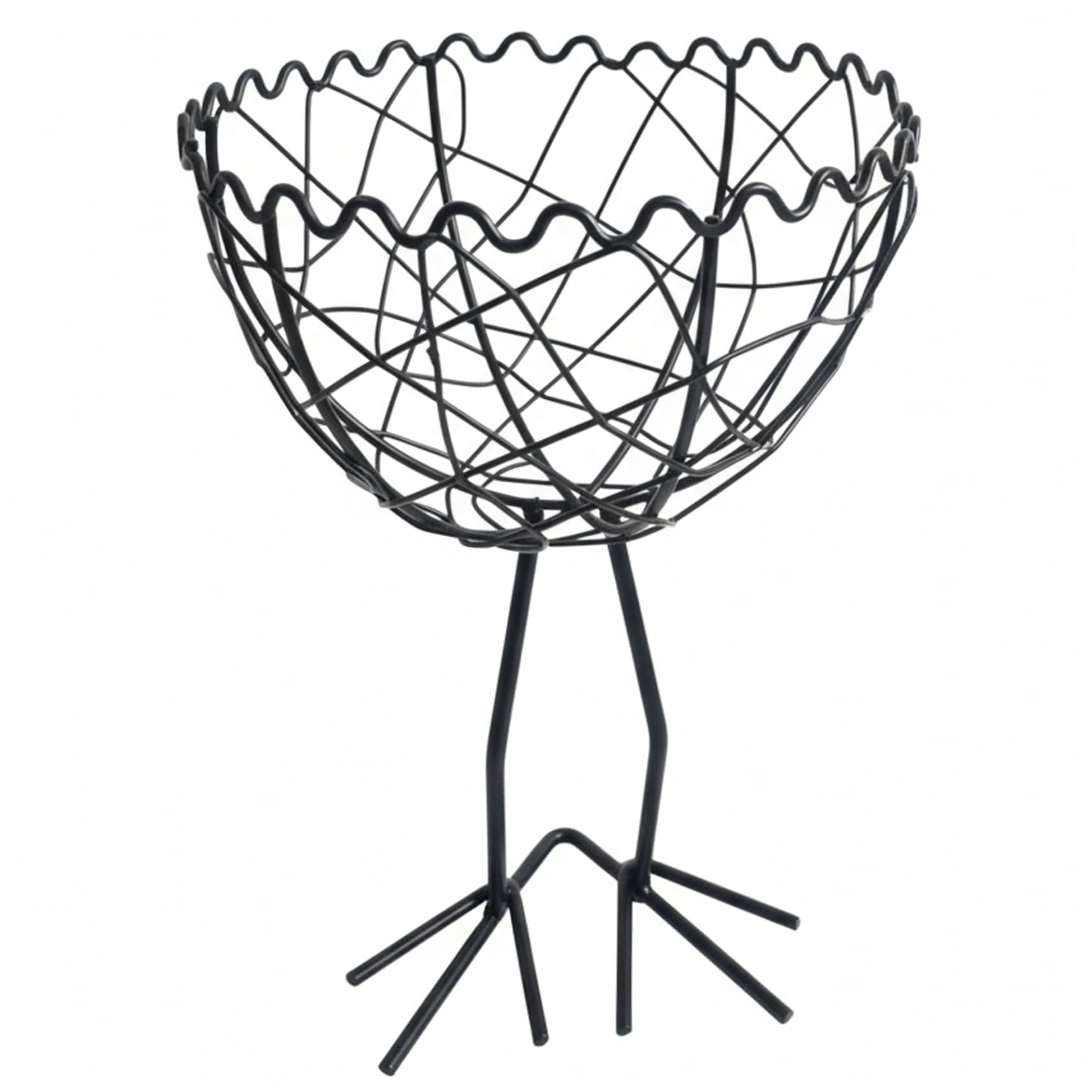 Uanqfegy Egg Basket - Handwoven Fun Wire Egg Collecting Basket, Black Rustic Countertop Storage for Fresh Eggs Fruits & Decor
