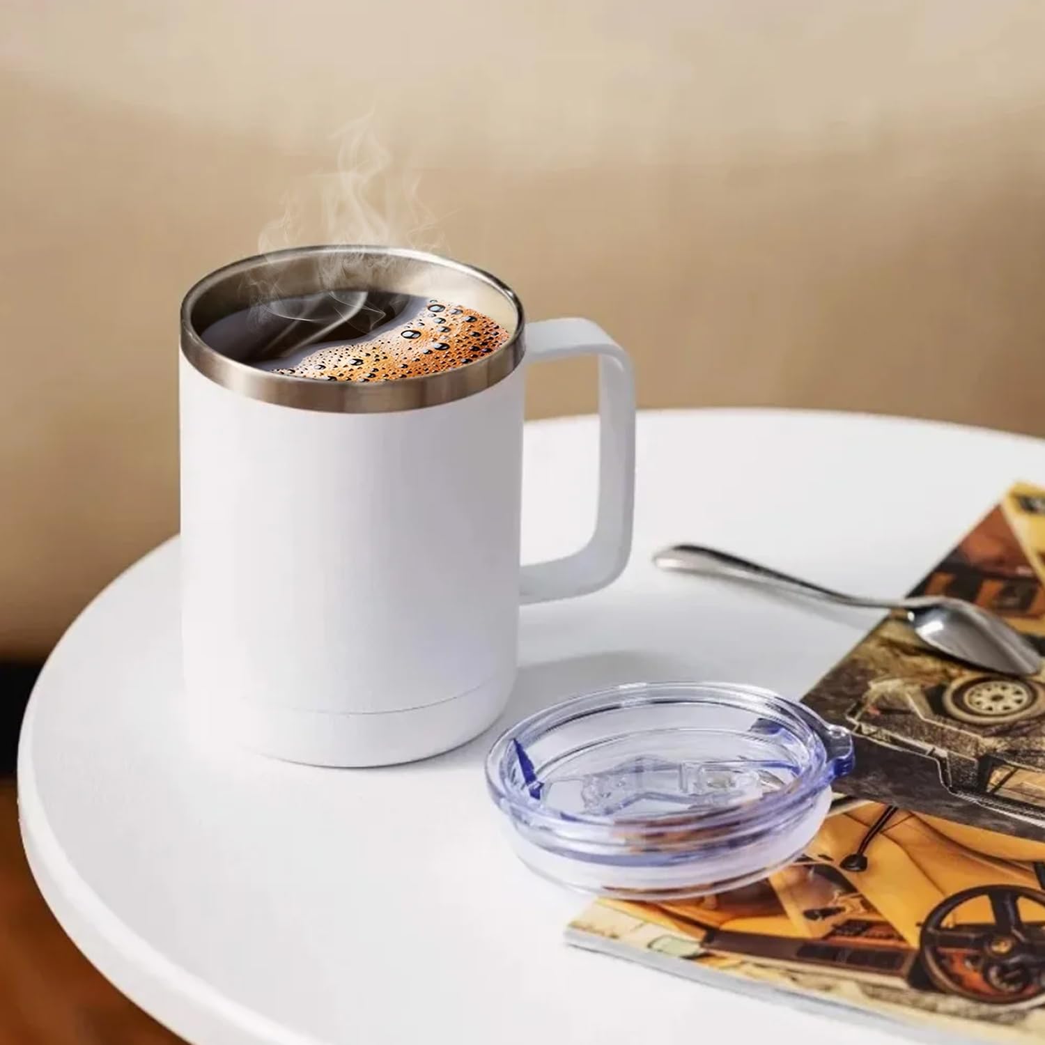 Scaldabicchiere, scalda-tazza da caffè, scalda-caffè portatile autoriscaldante per scrivania, Smart Cup 2 impostazioni di temperatura, tazza elettrica alimentata tramite USB, adatta per varie tazze