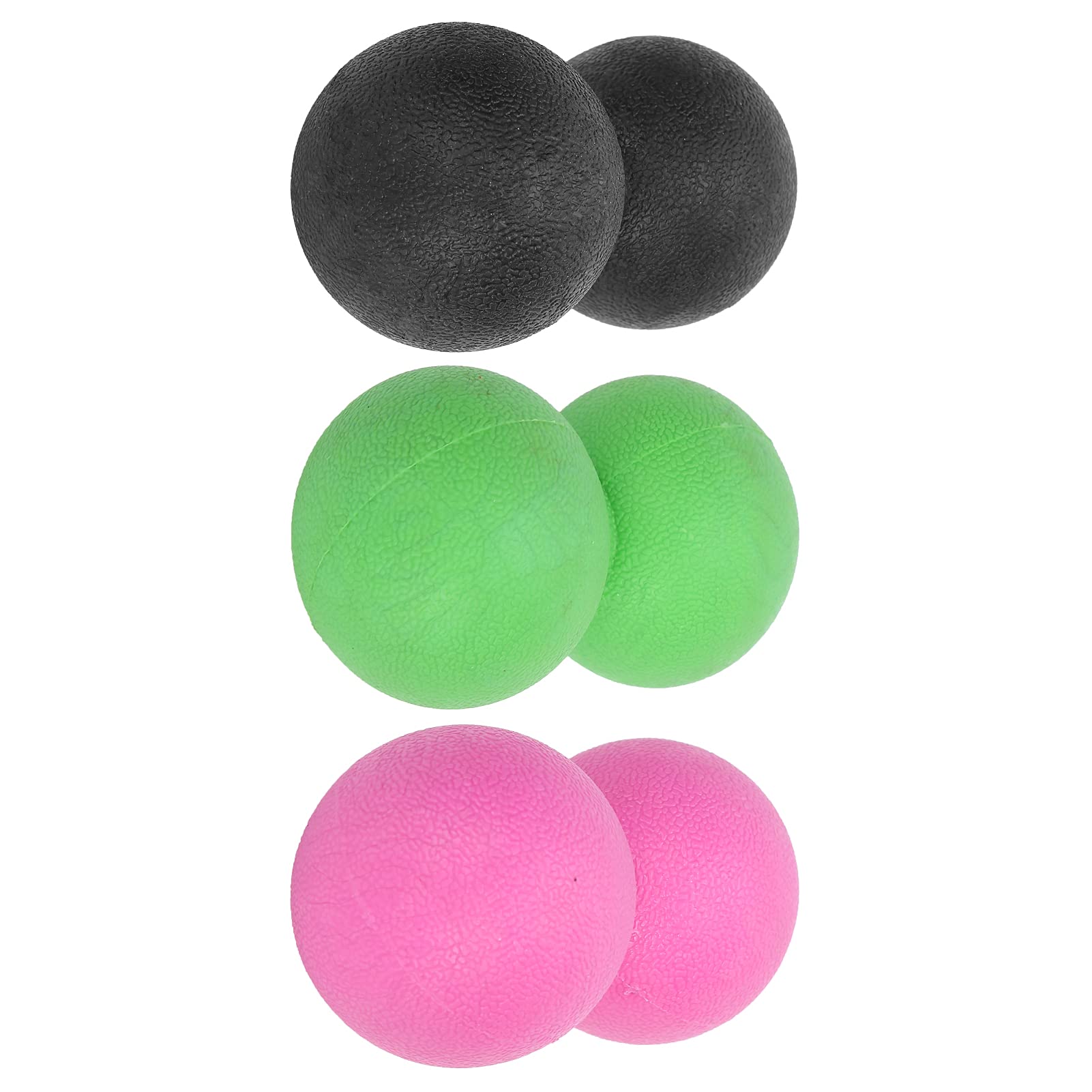 TPR Yoga-Massageball-Set, 3er-Pack Zur Muskelentspannung und Schmerzlinderung, Tragbares Fitnessgerät für Büroangestellte und Sportler (Schwarz+Rosarot+Grün)