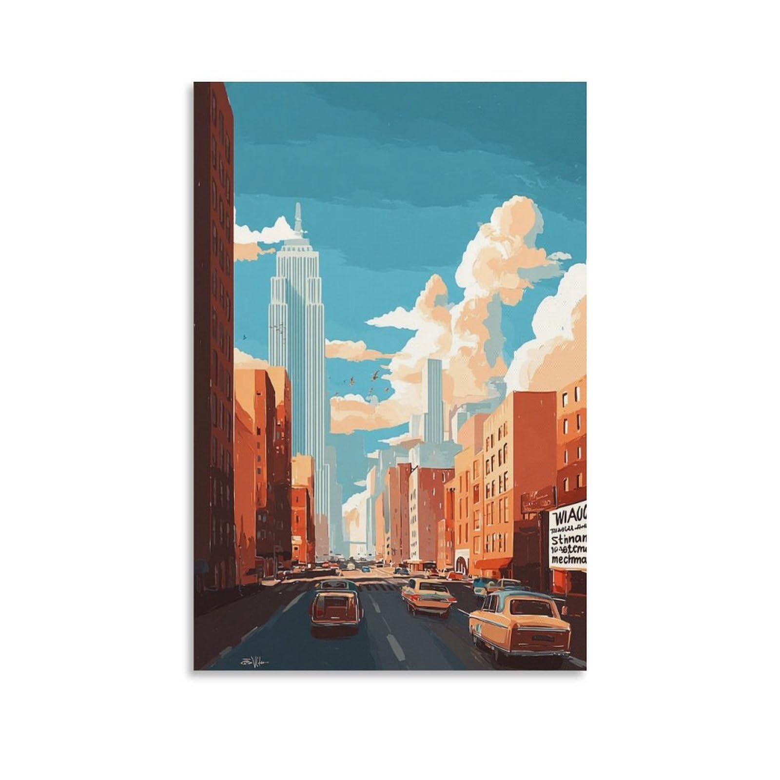 ZBBGGOZ Hudson Posters 24x36inch(60x90cm) Vintage Watercolor Canvas Art