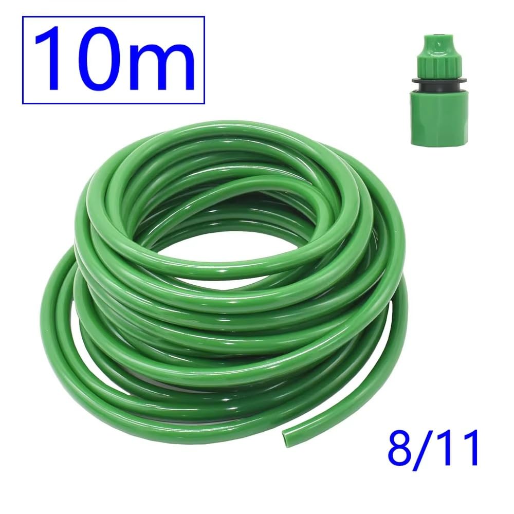 Tube D'arrosage, 50-10 M Vert 3/8" Tuyau D'irrigation De Jardin Eau 8/11 Tuyau d'eau Flexible 8 Mm 1 Pièce Vert(3I8 x 10m)