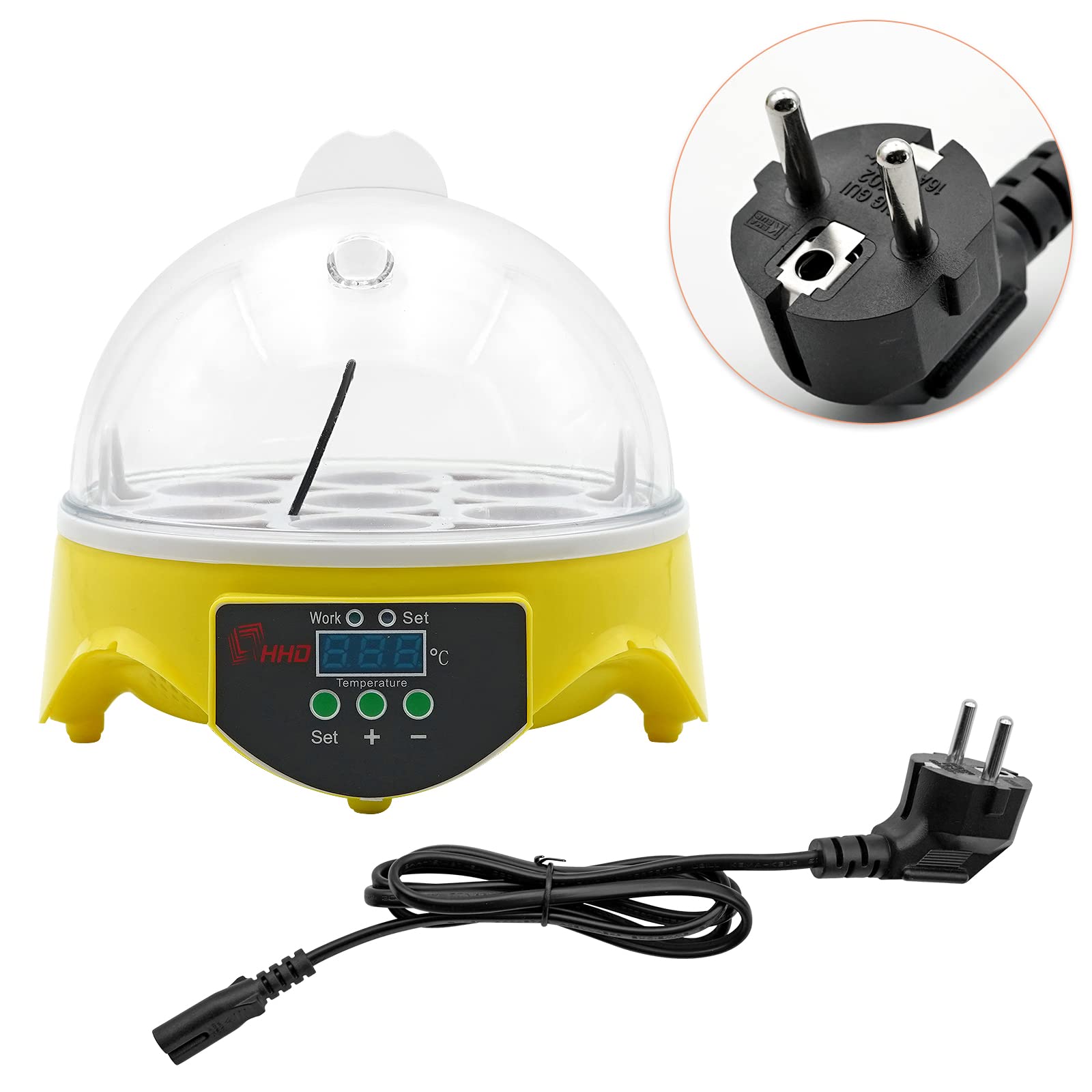 7 Incubatrice per Uova di Gallina con Controllo Della Temperatura, Incubatrice per Uova Di Rettile con Display Digitale a Led per Galline, Anatre, Oche, Piccioni, Quaglie