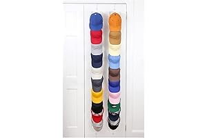 Perfect Curve Cap Rack FAV: Wall Mounted Hat Organizer for 40 Baseball Caps