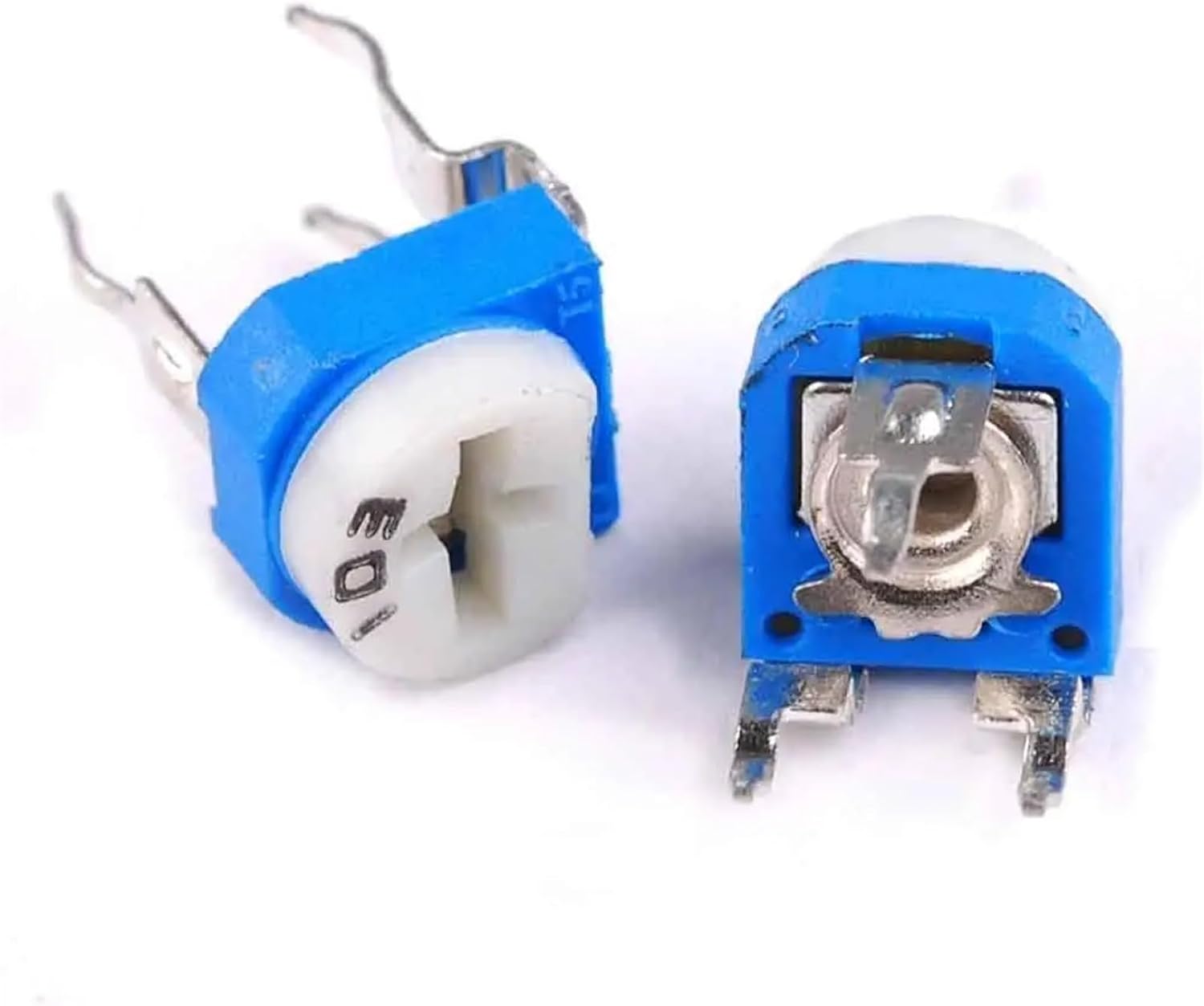 50PCS RM065 Rm-065 Trimmer Resistors Potentiometer 3Pin 100-1MOhm Blue&White Variable Horizontal Adjustable Potentiometers kit(2K Ohm)