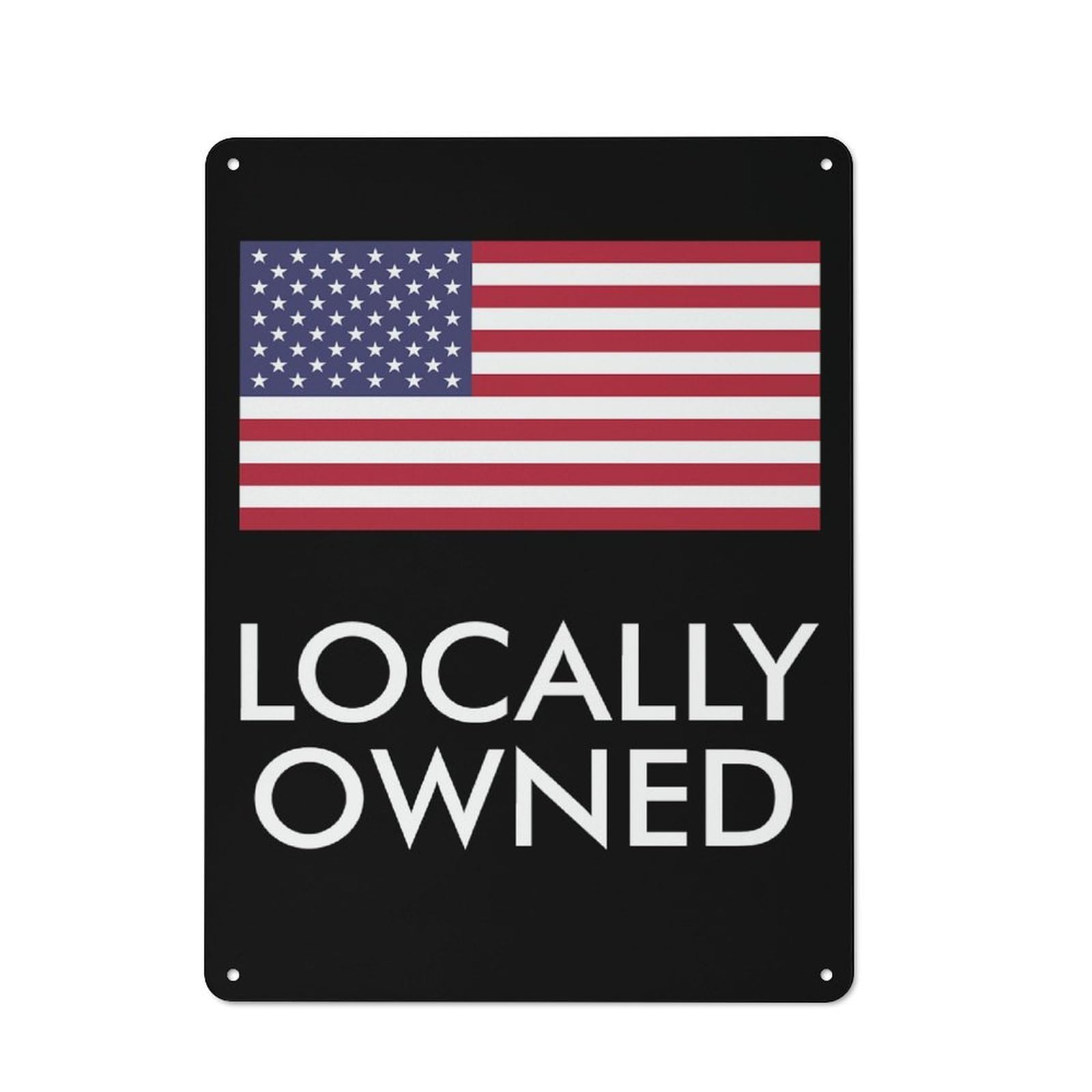 Junmoney Usa Black Locally Owned Metal Wall Sign 40X30cm Featuring For Workshop Wall, For Makers And Diy Enthusiasts