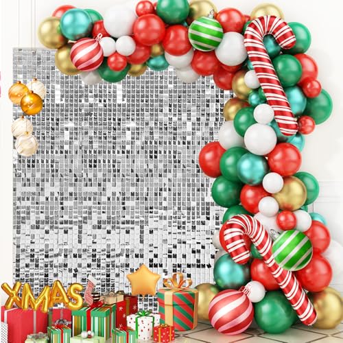 Image of 4FT x 6FT Silver Shimmer Wall Backdrop,Shiny Sequins,24PCS Sequins Backdrop Decoration Panels, Glitter Bling Photo Background Decorations for Birthday Party Wedding Engagement Anniversary Graduation