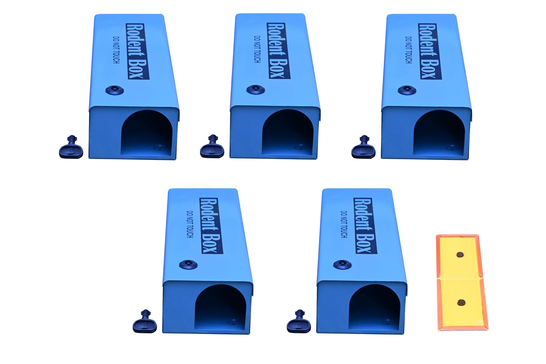 Rodent Bait Station Pack, Set of 5 Boxes, Blue, Heavy Outdoor RODA Box Rodent Mouse Trap with Secure Locking Rat Box Perfect for Office, Company, Garden-picture-12