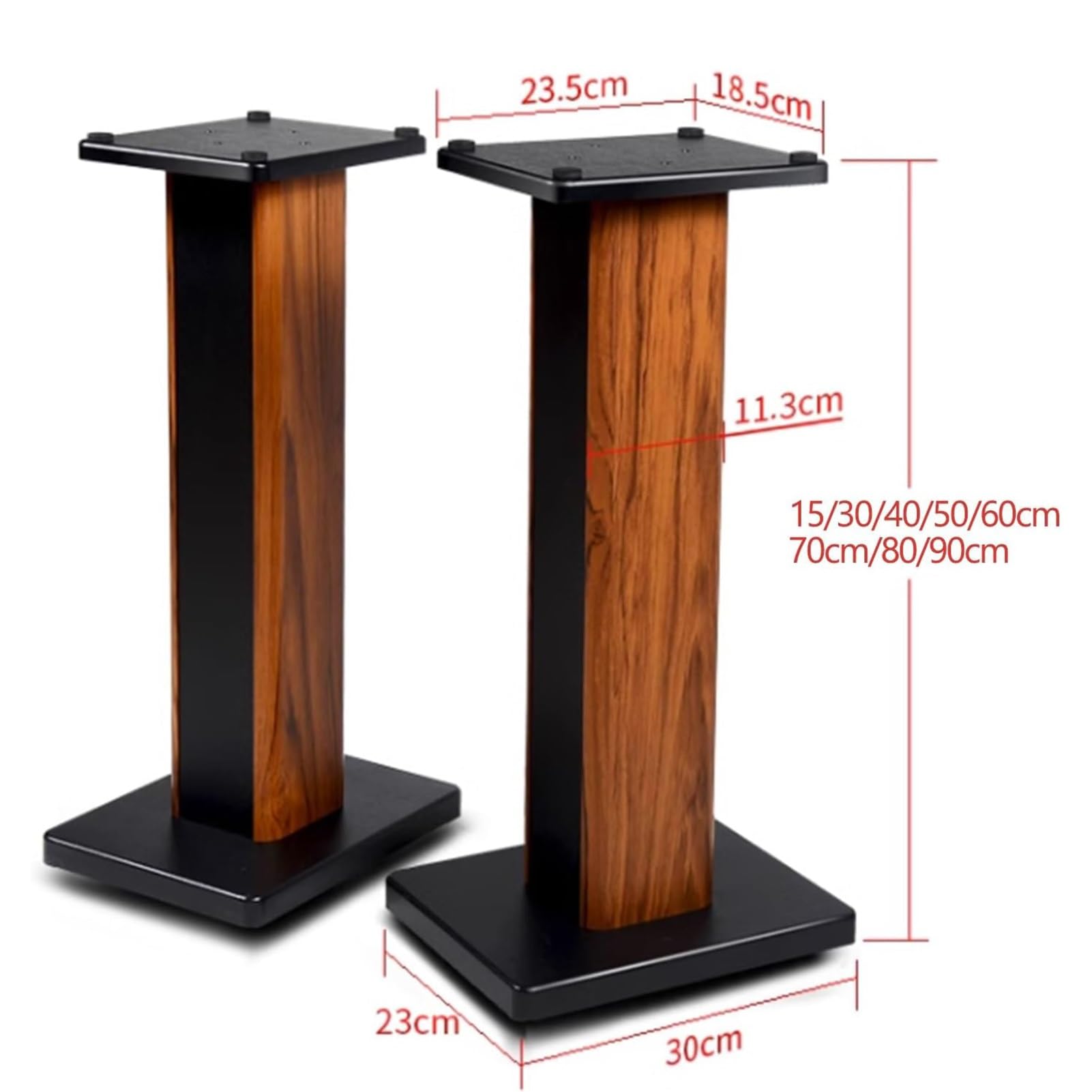Supporti universali per altoparlanti da pavimento, coppia per audio surround home theater, altoparlanti da scaffale audio HiFi, 23 x 30 x 60 cm per migliorare l'esperienza di ascolto