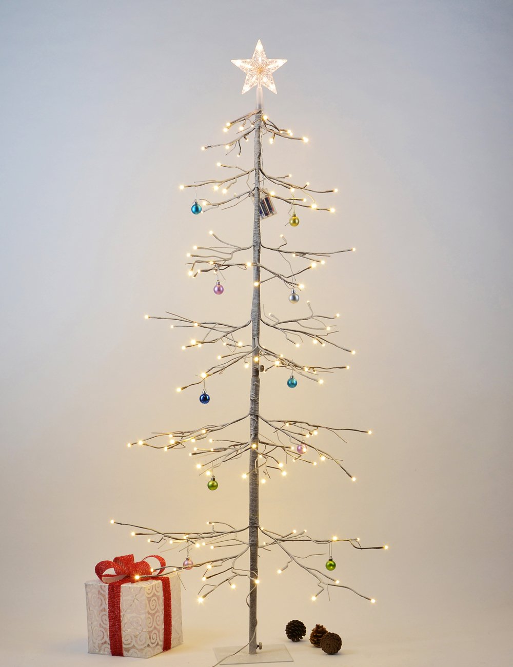 LIGHTSHARE 6 ft. Snowy Fir Tree, 144 LED Lights, for Indoor and Outdoor Use, Warm White, for Home Festival Party Christmas (6FT)