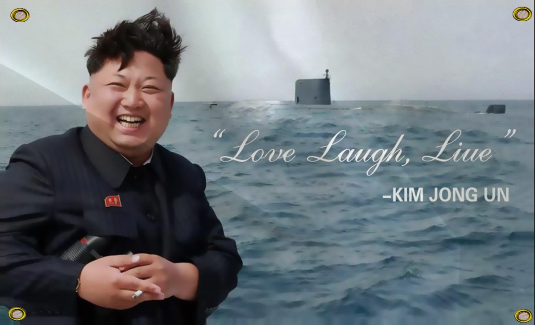 ANCONINE Kim Jong Un Flag 3x5ft Banner College Dorm and Flags with 4 Brass Grommets for Wall, Sturdy Double Stitched and Premium Polyester.