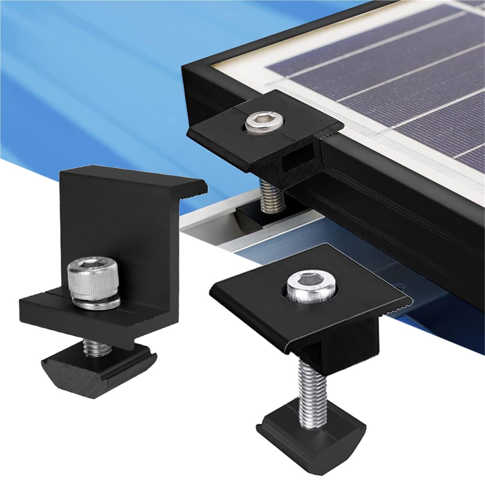 Staffe di montaggio per pannello solare, staffe di montaggio regolabili per pannello solare, staffe fisse fotovoltaiche regolabili da 30/35 mm (30 mm medie)
