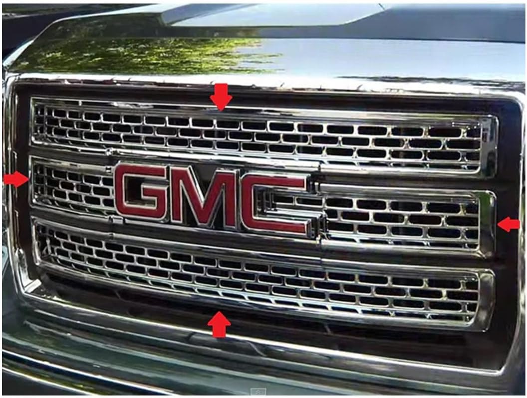 QAA Is Compatible With 2014-2015 Sierra 4 Piece Chrome Plated ABS Plastic Grill Overlay SGC54281