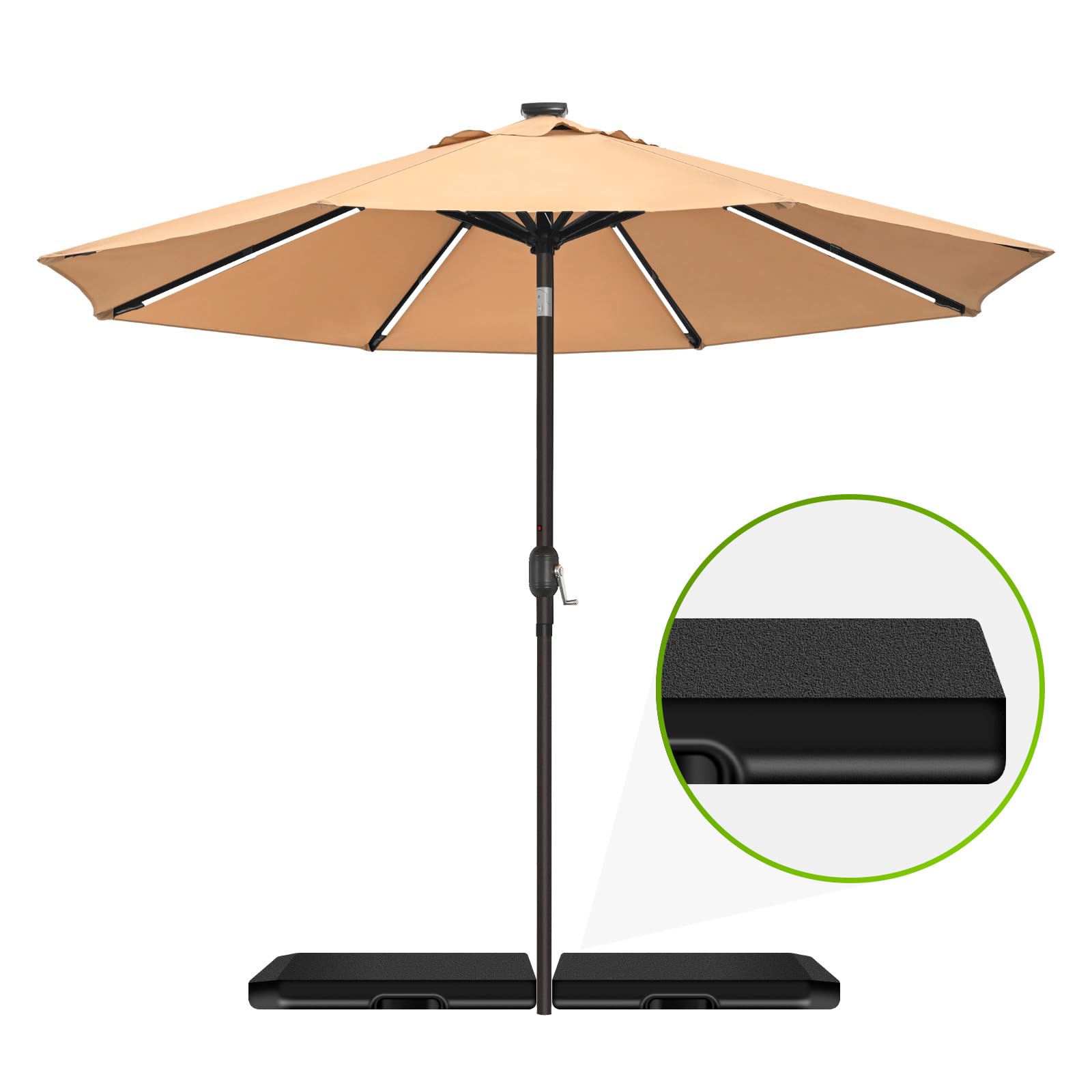 cruise patio set with umbrella Walsunny Patio Dining Set with Umbrella, 6 Pieces, Black, Includes Tempered  Glass Table and 4 Folding Chairs