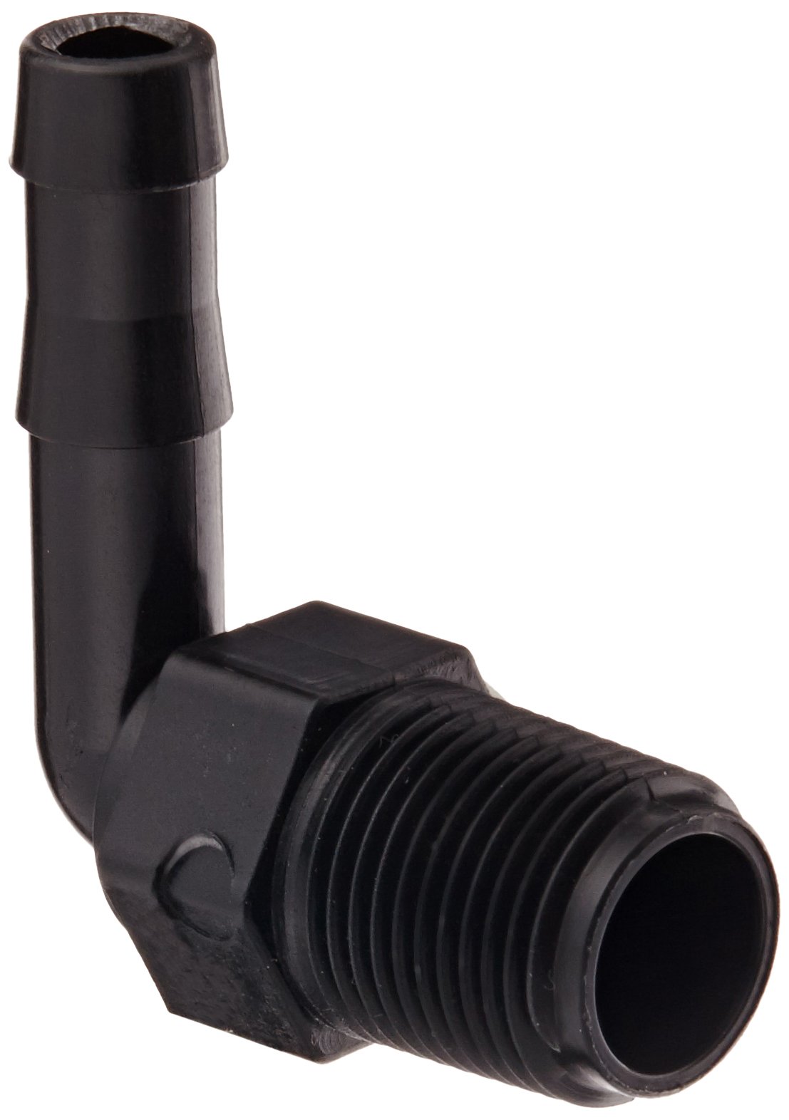 Banjo HB038-90 Polypropylene Hose Fitting, 90 Degree Elbow, 3/8