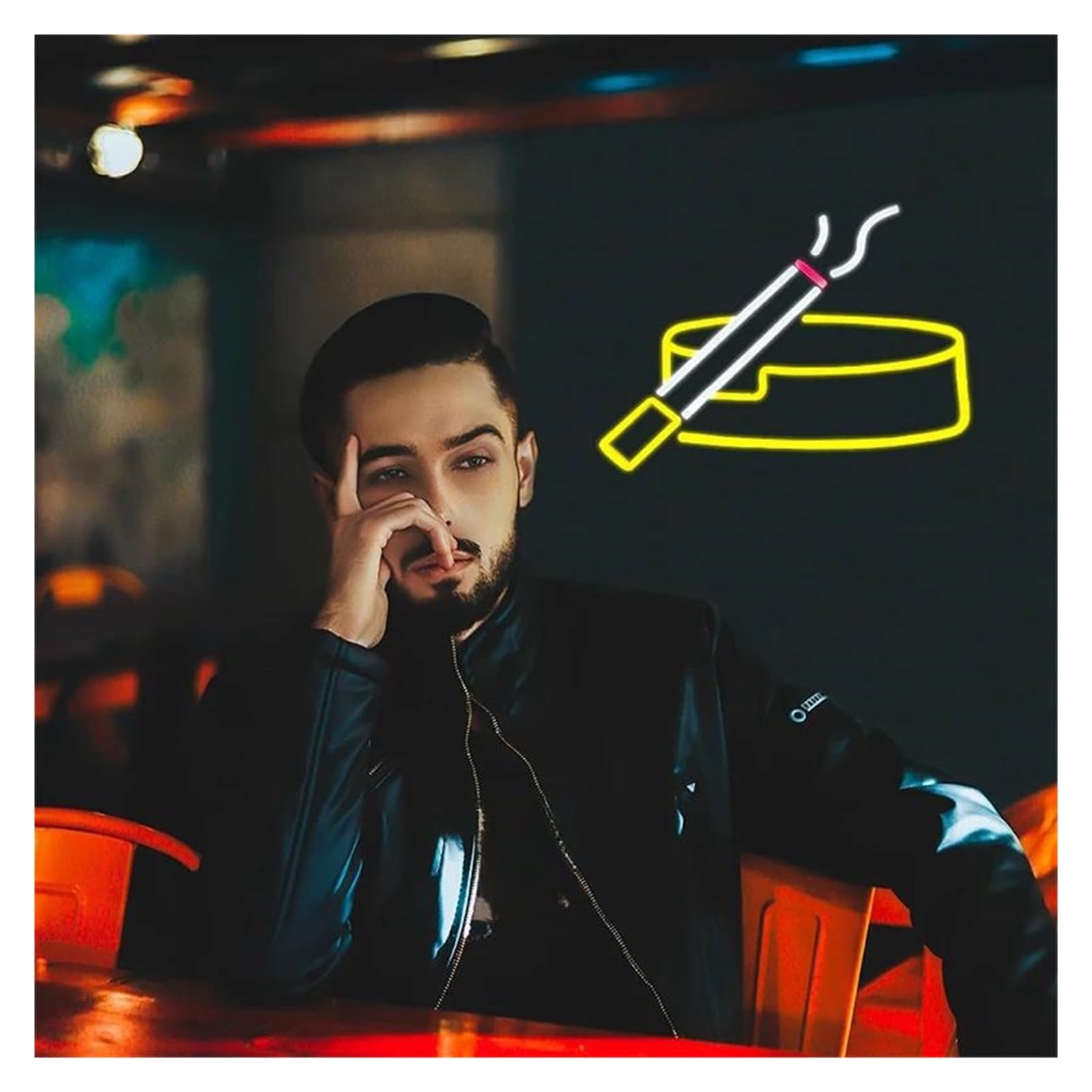 Wiszące neony artystyczne Papieros I Popielniczka Neon Na Dekoracje Ścienne Możliwość Przyciemniania Światła LED Do Pokoju Party Bar Club Sypialnia Lampa Do Strefy 40cm×30cm