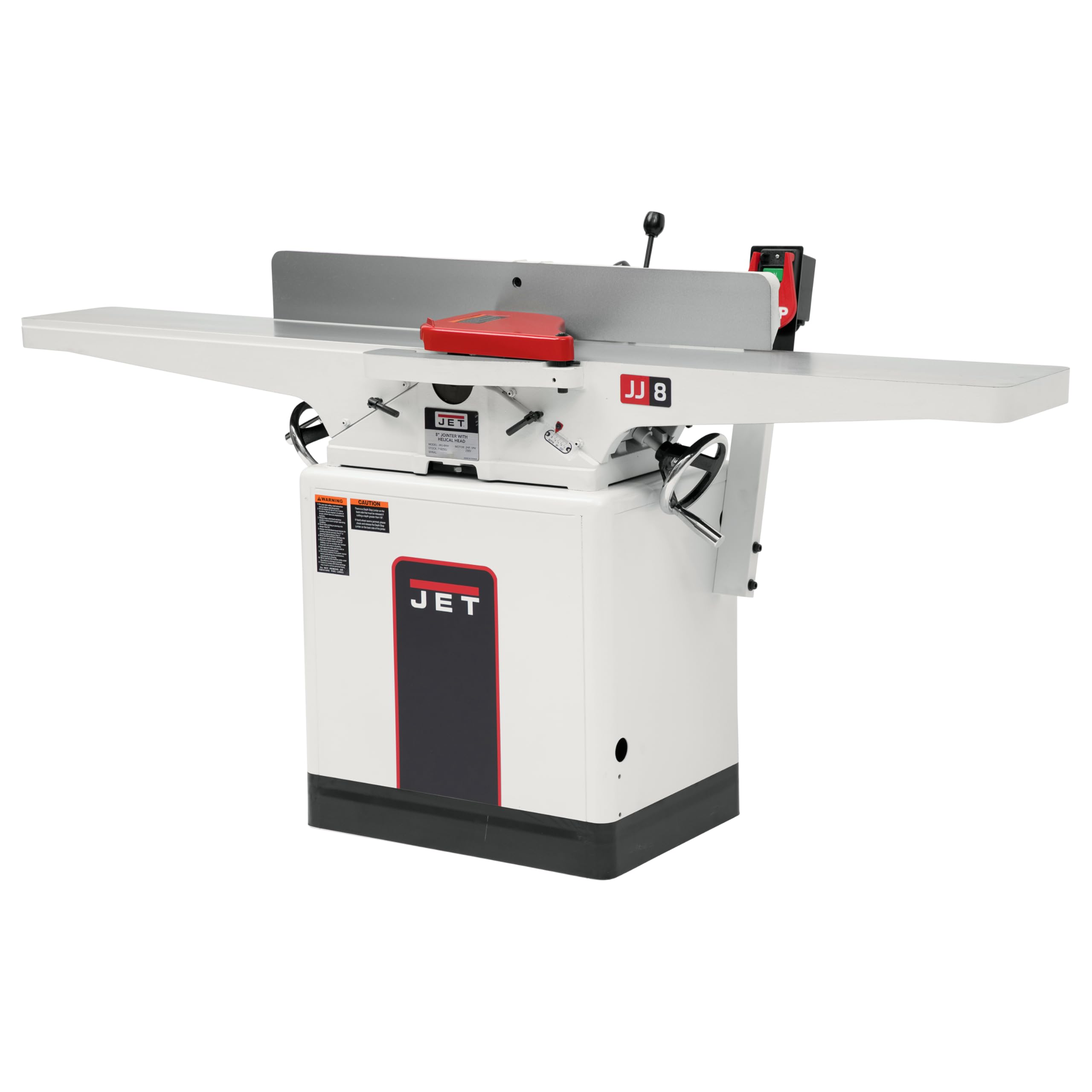JET 8-Inch Jointer, Helical Cutterhead, 2 HP, 230V 1Ph (Model JWJ-8HH)