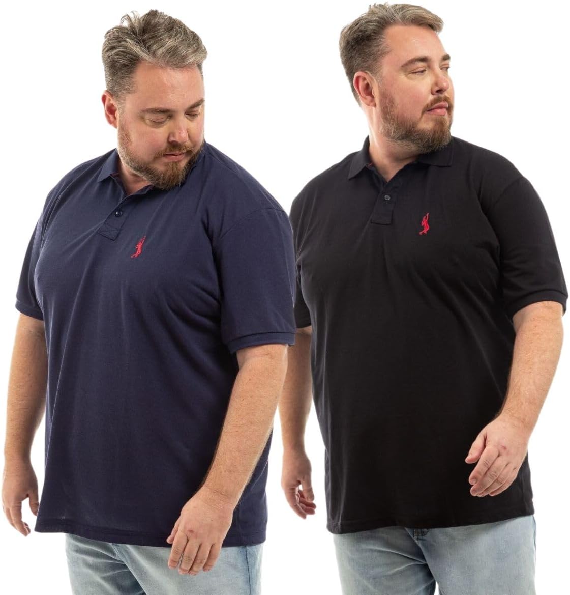 Kit 2 Camisa Polo Básica Piquet Algodão Jacquard Ponto John Pull kit 68