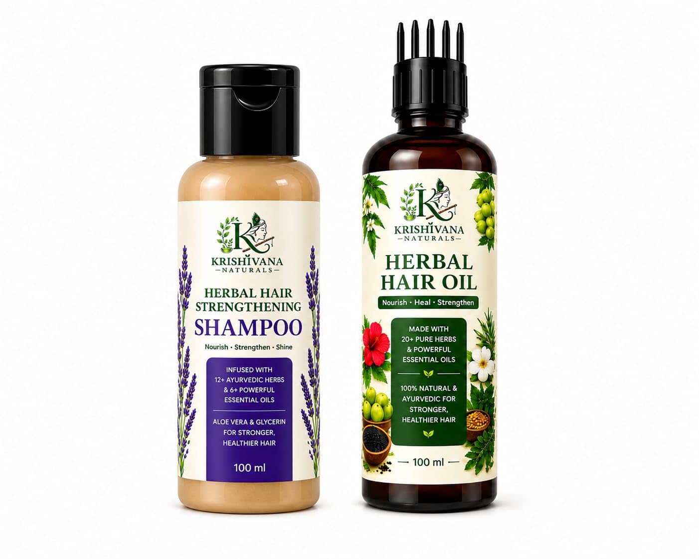 Herbal Hair Care Combo Shampoo & Oil (100 ml) | Reduces Hair Fall, Controls Dandruff, Strengthens Roots, Nourishes Scalp, For Men & Women-image-18