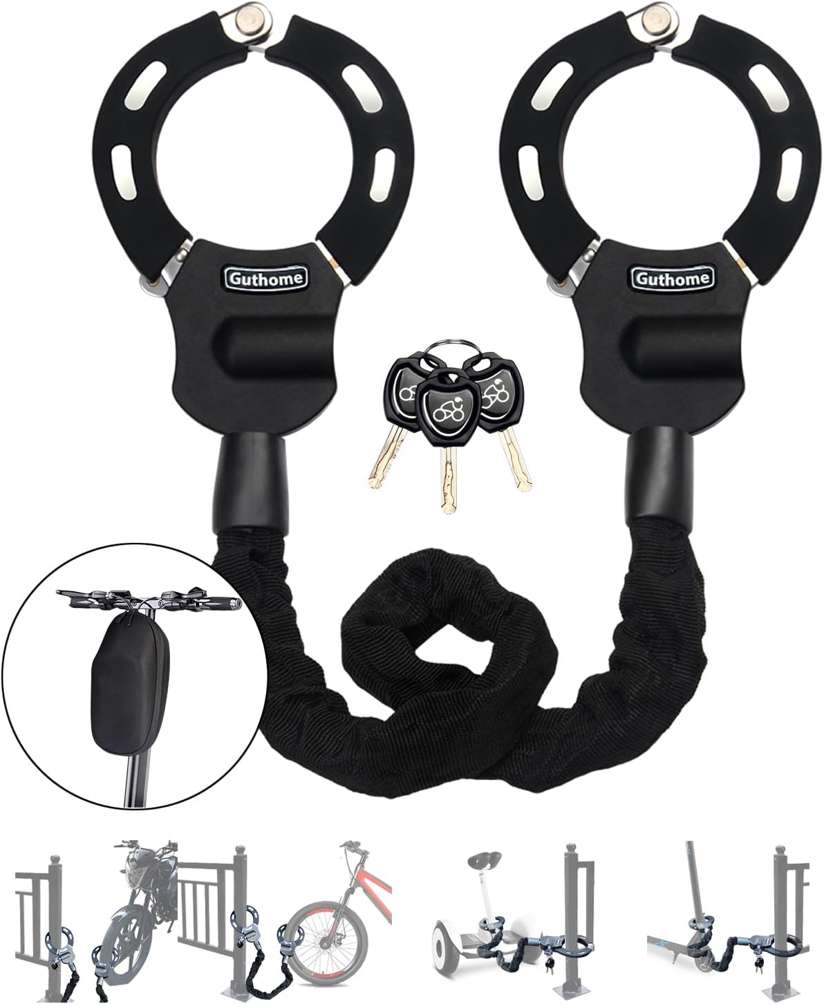 Boiarc E-Scooter Schloss - Zahlenschloss Mit 10cm Rundring, 1.8kg Schwer & Sicher