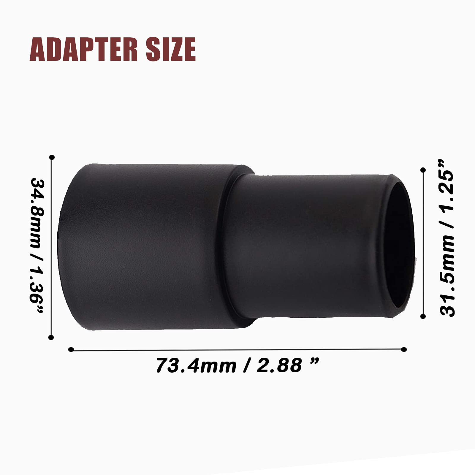 Cepillo Redondo para Polvo de 25 mm, Pelo de Caballo Suave, Accesorio de aspiradora de 1.25 Pulgadas, Repuesto con Adaptador de Caballo de 1-1/4 Pulgadas a 1-3/8