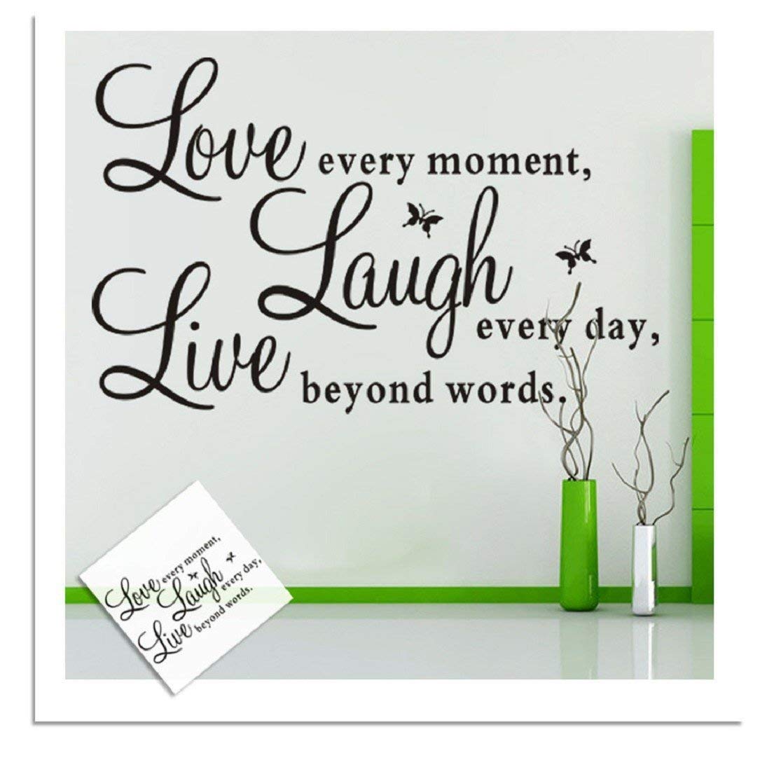 Komonee Love Laugh Live Wall Art Motivational Inspirational Quote Decoration Sticker