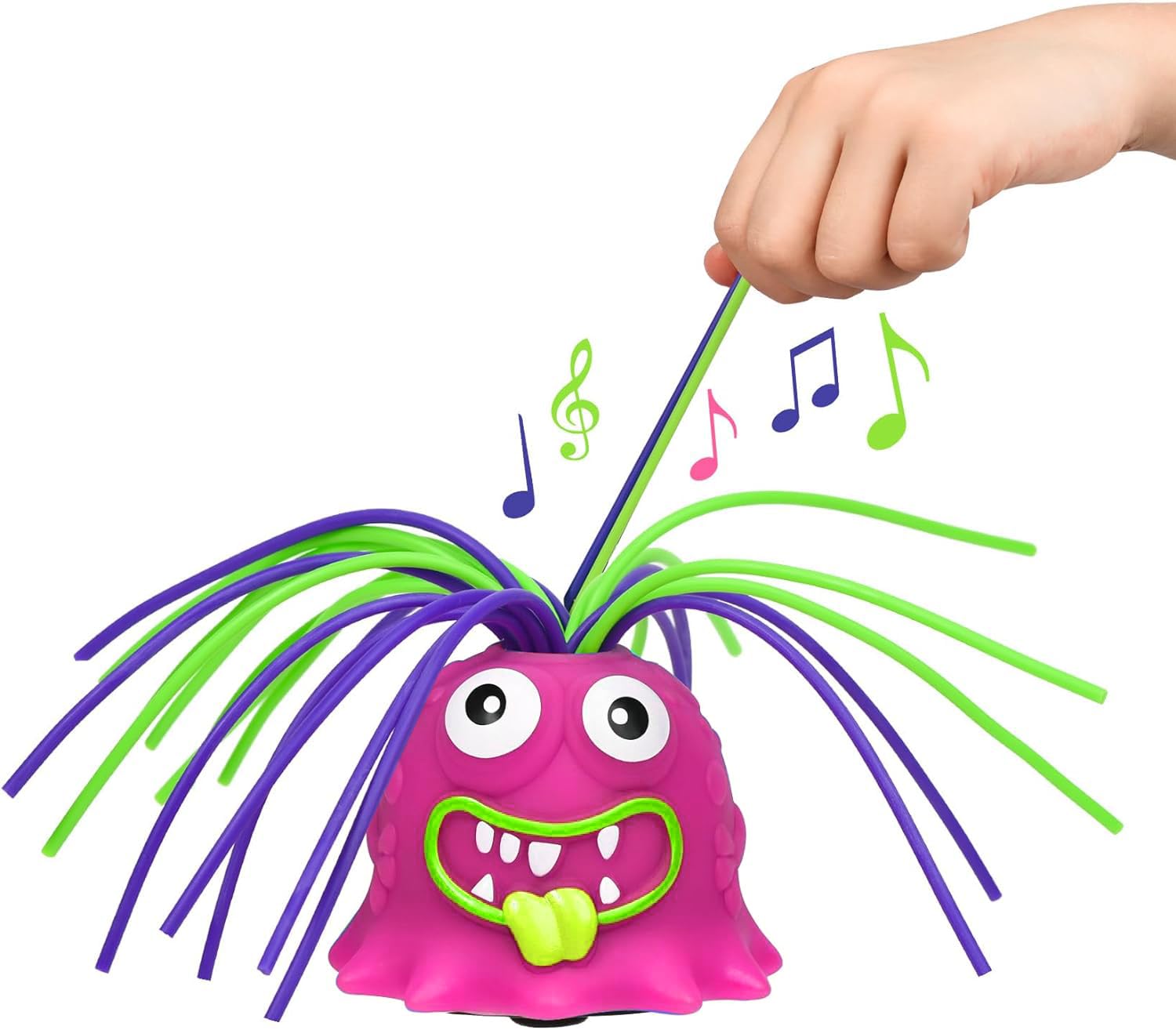 Hair pulling little monster can be tied braids decompression vent toys educational creative vent novelty monster big eyes boy special stress reliever toys（pink）