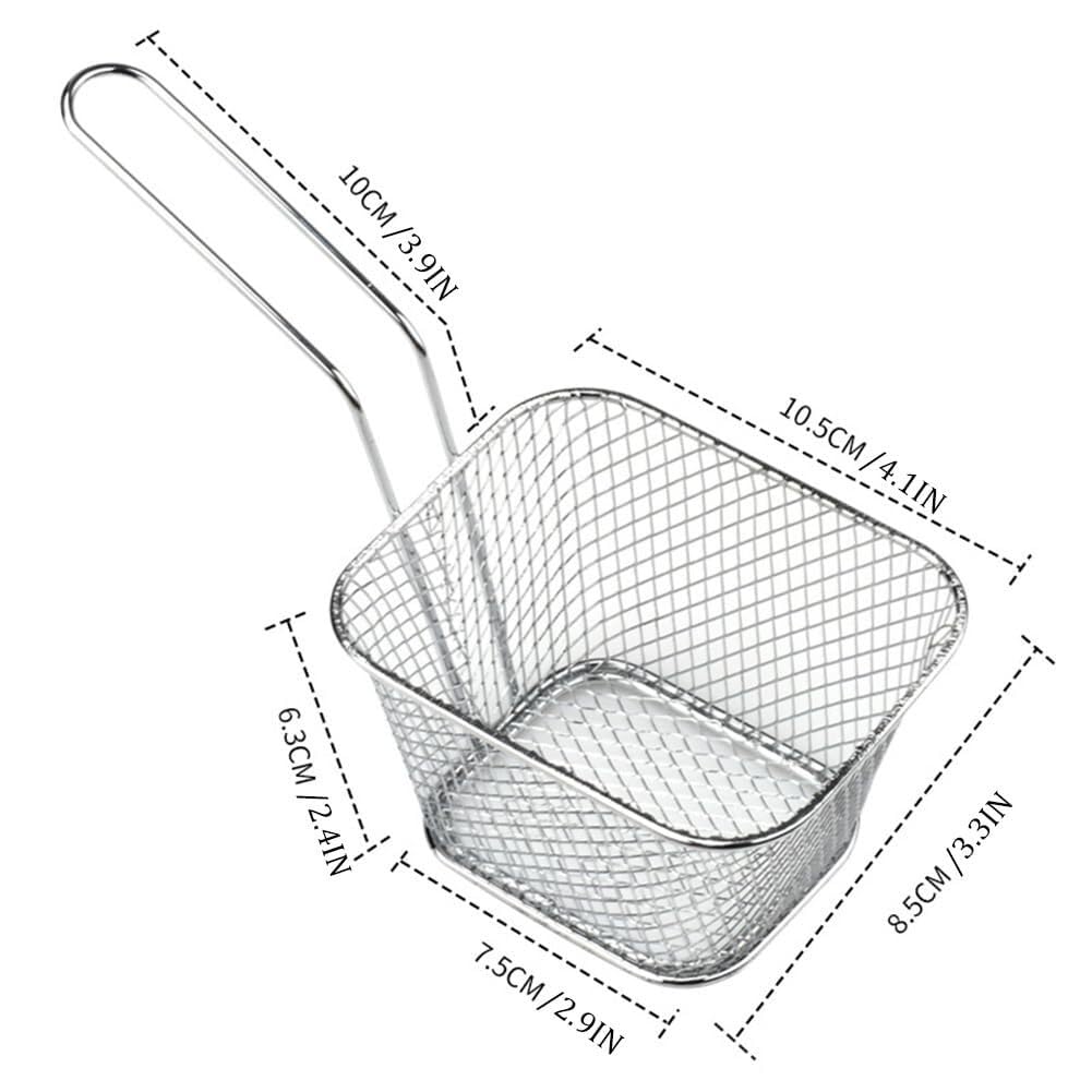 Koszyk Smażenia Kawałki Frytki Koszyk Kwadratowy Chip Stal nierdzewna Do Użytku Domowego(2PCS)