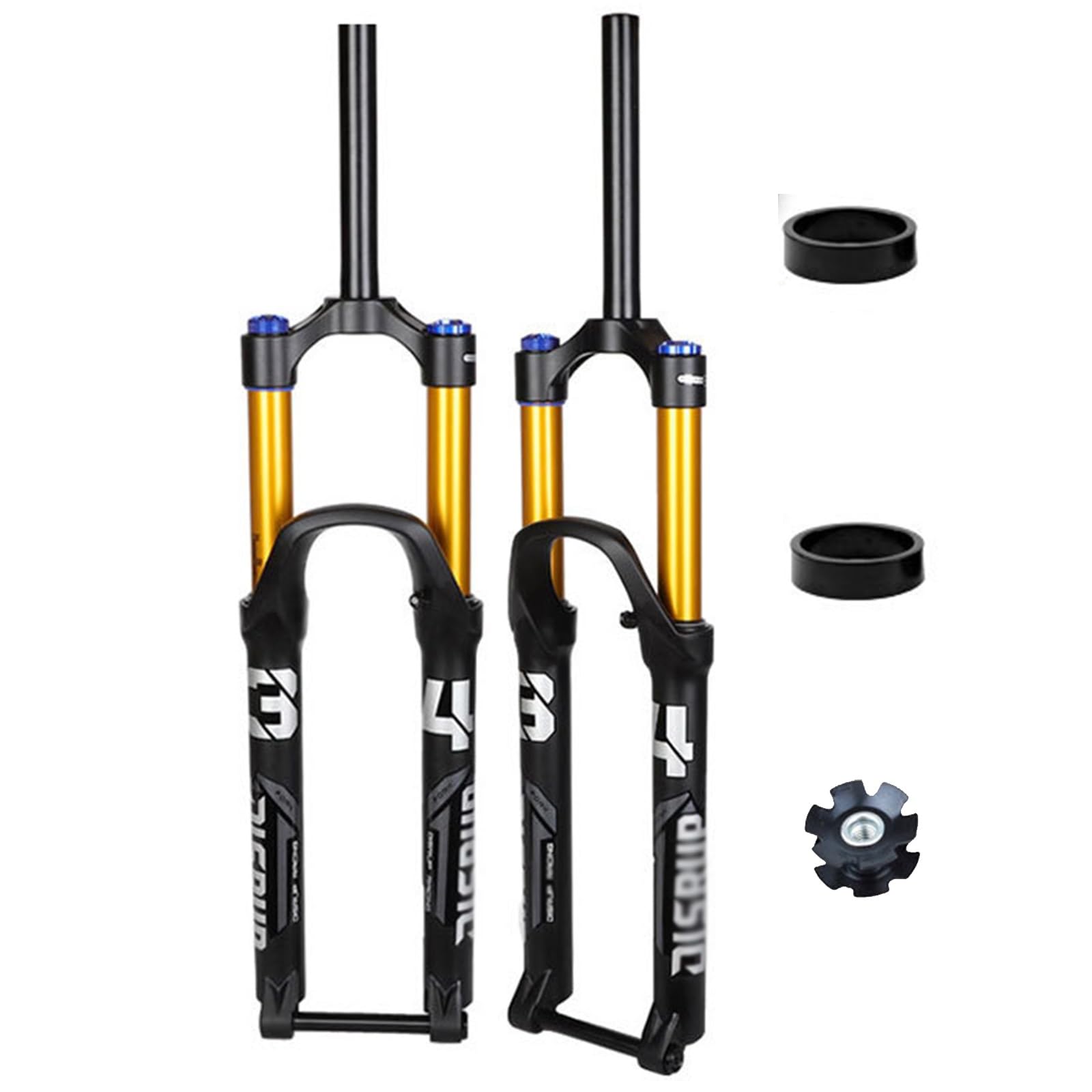 WIQUYBML Mountain Bike Fork 26 27.5 29 Inch 1-1/8 Straight Tube Suspension Air Forks Travel 160mm Rebound Adjust 15mm×110mm Thru Axle Disc Brake Front
