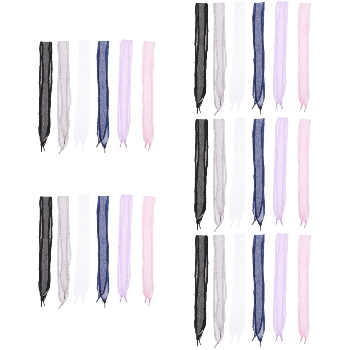 Didiseaon 30 Paires Lacets de Chaussures en Ruban 4cm en Chiffon, Lot