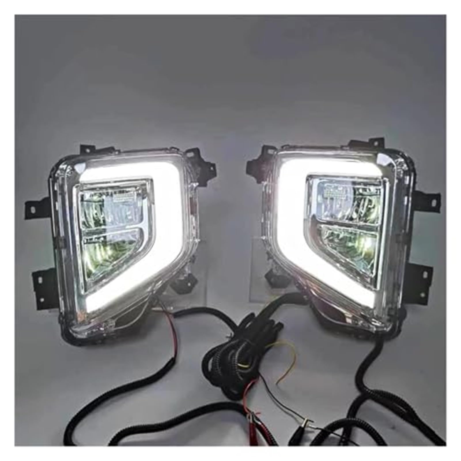 Dla Mitsubishi, dla Triton L200 2019-2021 LED DRL Światła do jazdy dziennej Osłona lampy przeciwmgielnej z żółtą lampką kierunkowskazu Światło kierunkowskazu