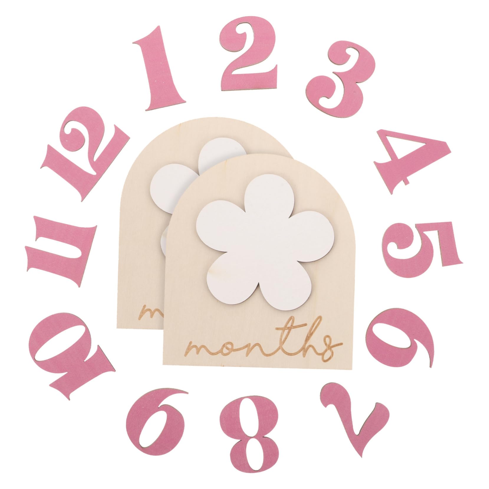 DOITOOL 5 Sätze Requisiten Für Die Babyfotografie Foto-shooting Monatlich Bekanntmachung Kleinkind Erste Artikel Geburt Zu Monatszeichen Für Babys Babyzeichen Babypartyschild Hölzern