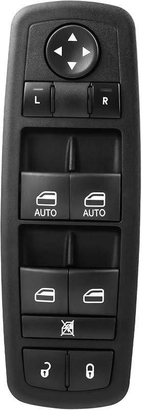 Interruptor do vidro elétrico dianteiro esquerdo A-NAFTULY para Chrysler Town & Country e Dodge Grand Caravan 2010-2011 – 1 unidade