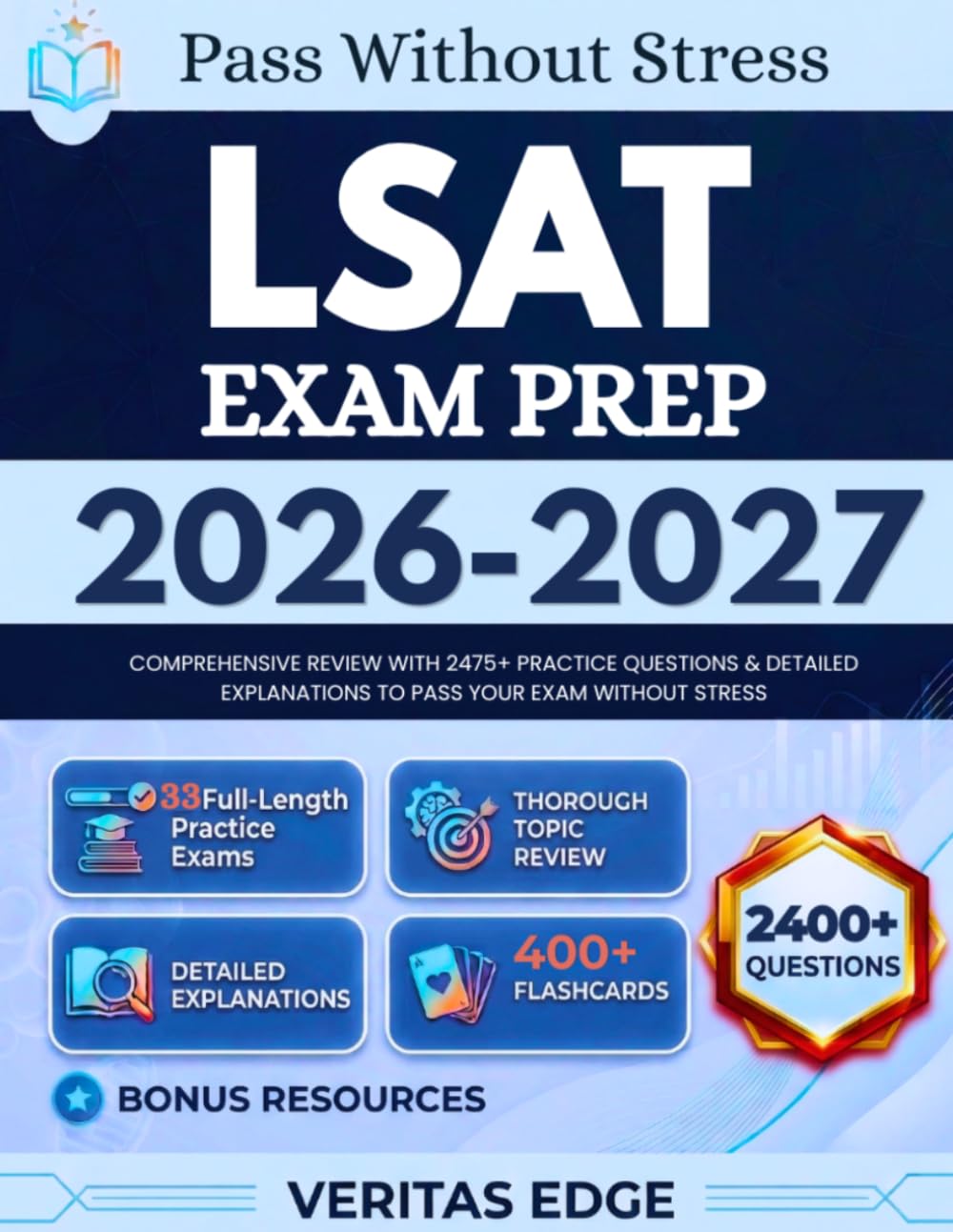 LSAT Exam Prep 2026-2027: Comprehensive Review with 2400+ Practice Questions & Detailed Explanations to pass Your Exam Without Stress