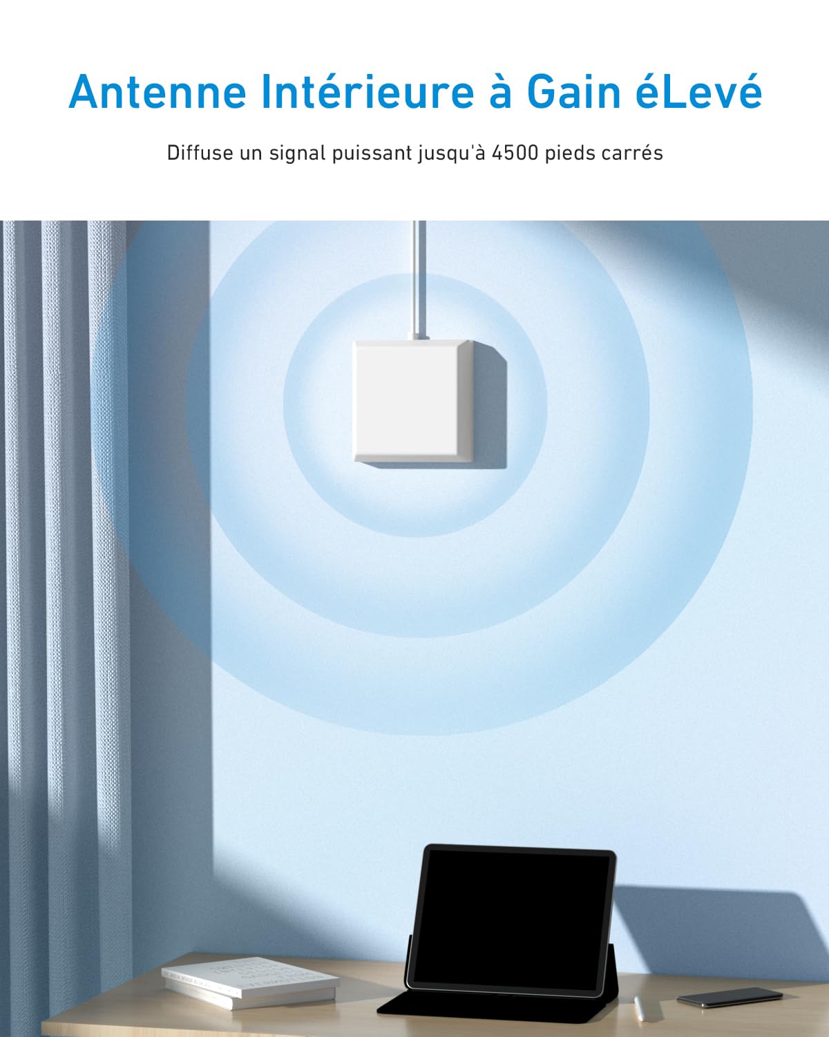 Amplificateur Reseau Mobile pour Bande 8 et 20, Amplificateur de Signal Cellulaire Les Signaux 5G 4G LTE GSM, Compatible avec Tous Les Opérateurs - pour Le Bureau à Domicile