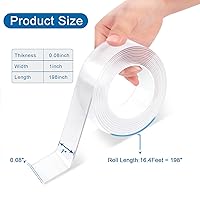 Vista 2 de Cinta de montaje de doble cara resistente, 1 x 198 pulgadas, nano cinta extraíble y sin rastros para exteriores e interiores, cinta adhesiva fuerte