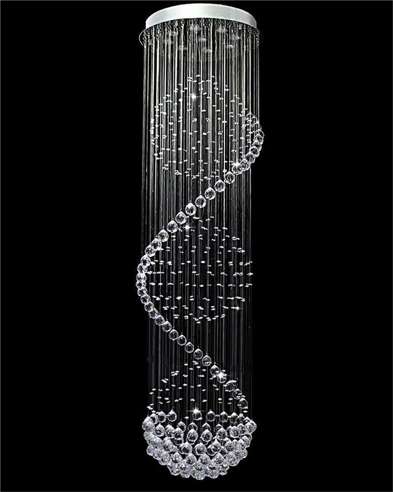 HUAYUSEDF Luxury Raindrop Crystal Pendant Lamp Chandelier Hanging Lighting Ceiling Fixture Modern for Living Room Hotel Corridor Entrance
