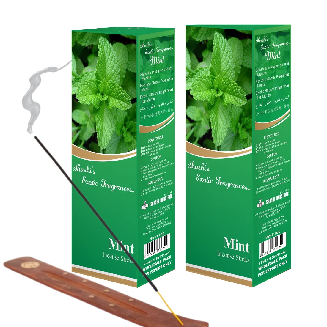 Peppermint/Mint Agarbatti (240 Incense Sticks) Exotic Minty,Nature & Fresh Aroma for Aromatherapy,Home,Office,Puja,Freshness & Meditation(120 Incense Sticks per Box- Pack of-2)