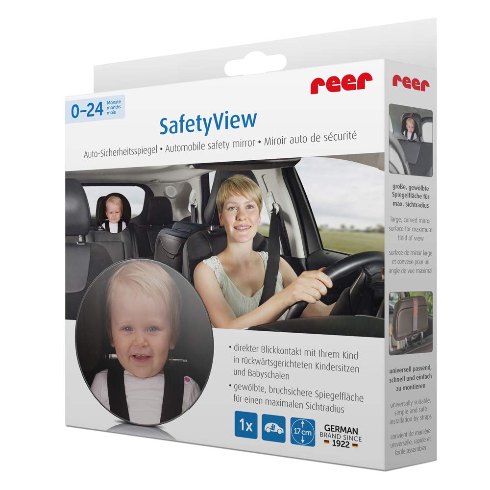 Reer 8601 Lusterko Samochodowe do Obserwacji Dziecka, Czarny, 1 Sztuka