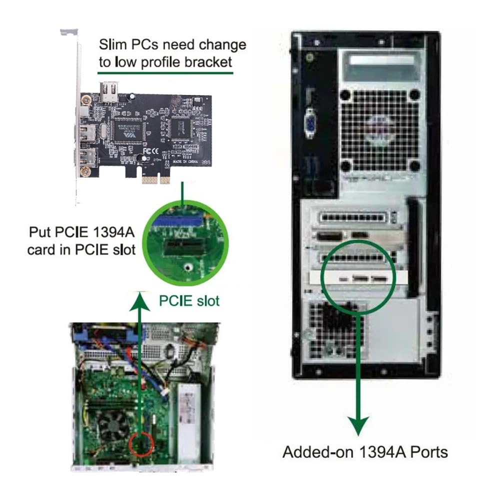 cablecc 400Mbps PCI-E 1X 4X 16X a 4 porte Firewire 400 Capture Card IEEE 1394a PCI Express Card 6Pin e 4Pin IEEE-1394 Adattatore