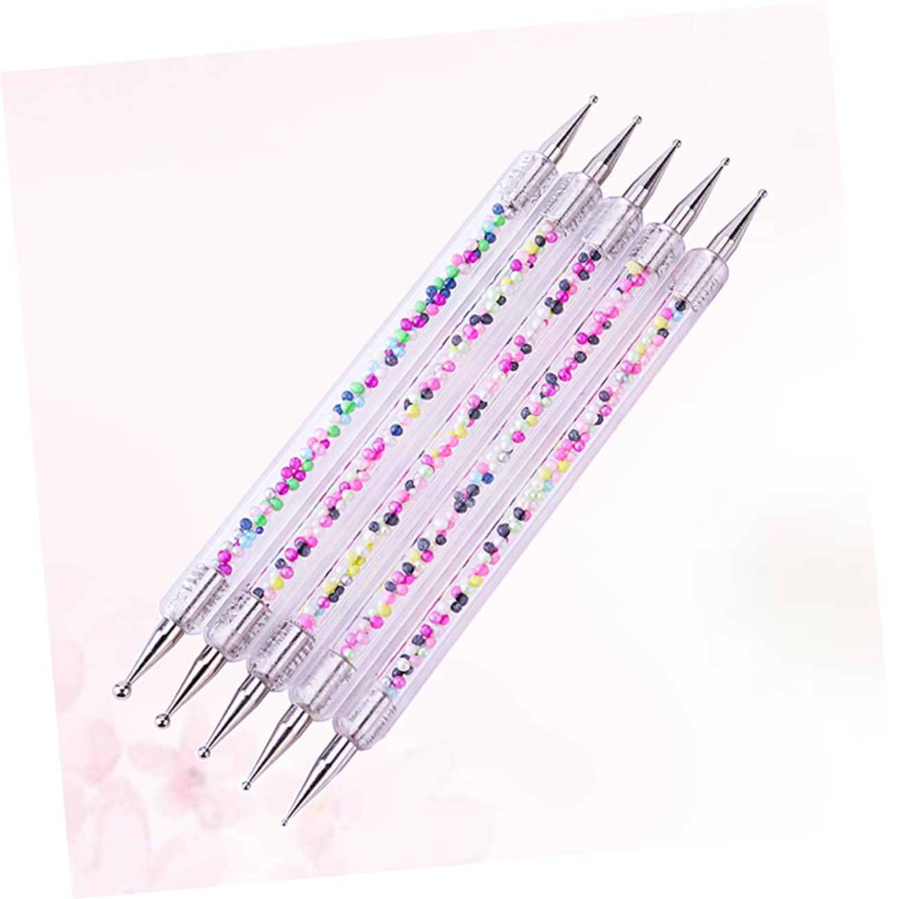 5pcs Drill Pen for Nail Art Double-headed Stylus Acrylic Rod Rhinestone Beads Picker Manicure Tools