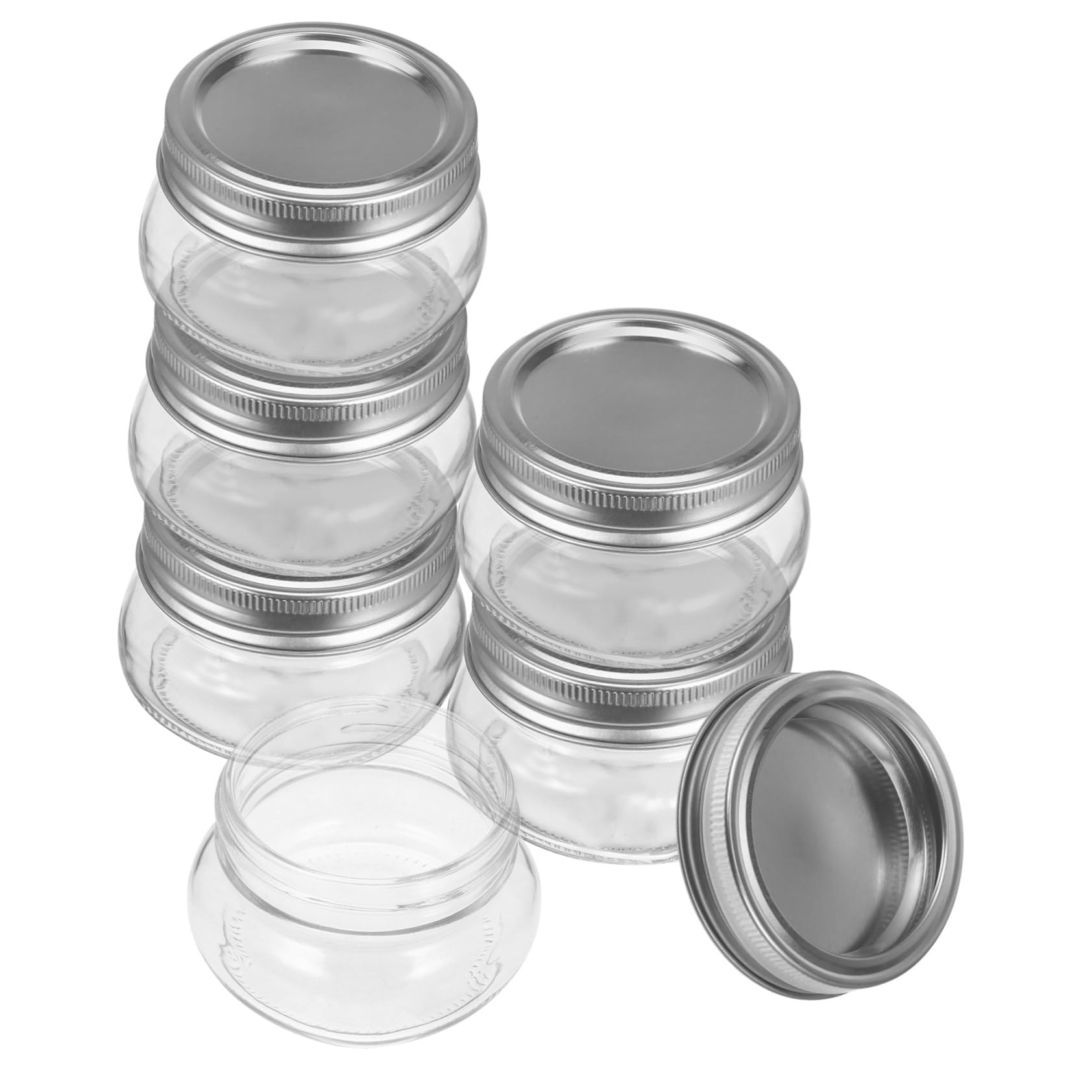 MAGICLULU 6 Vorratsdosen für Küche aus Glas mit Deckel 150ml Wiederverwendbar Leicht zu Reinigen für Tee und Lebensmittel