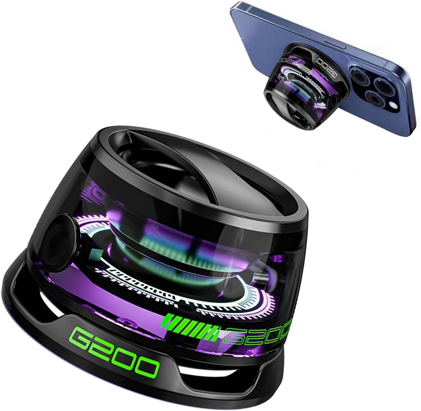 Elvana G200 Multifunctional Magnetic Bluetooth Speaker – Portable Wireless Waterproof Magbeat Speaker with RGB Lights, Phone Holder, Strong Bass, Outdoor Travel Mini Bluetooth Speakerz